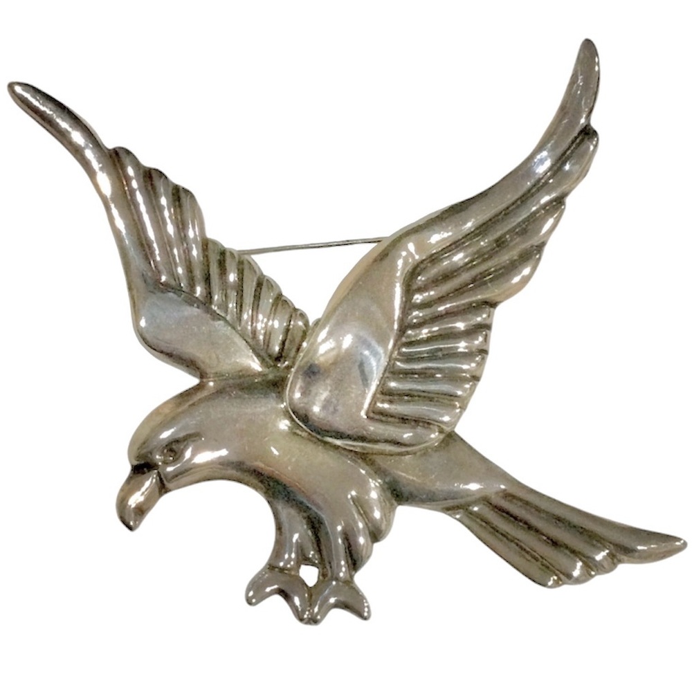 Sterling Silver Eagle Brooch Pin Made in Mexico. Handmade Unworn, Mint Condition - Picture 5 of 8